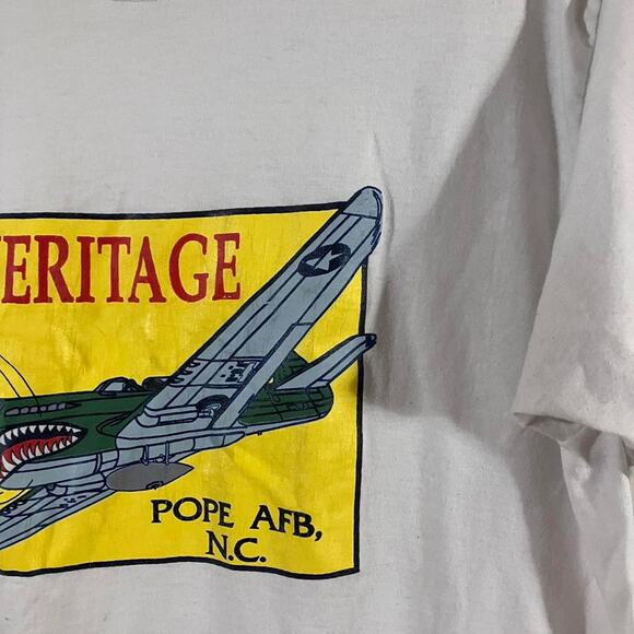 Vintage 90s Heritage Pope Air Force Base Made in USA Single Stitch T-shirt - Picture 2 of 5
